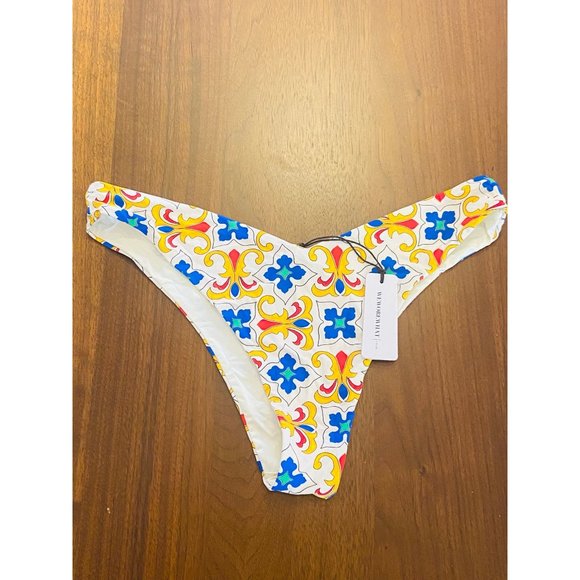 WeWoreWhat Delilah Bikini Bottom in Pearl Tile Multi Medium New Nwt Swimsuit - Picture 5 of 13